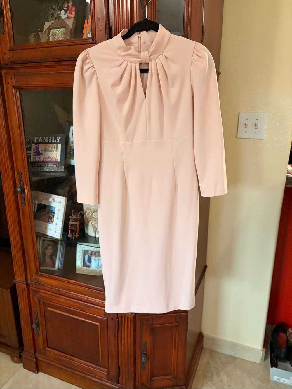 Calvin Klein Pale Blush Midi Sheath Dress